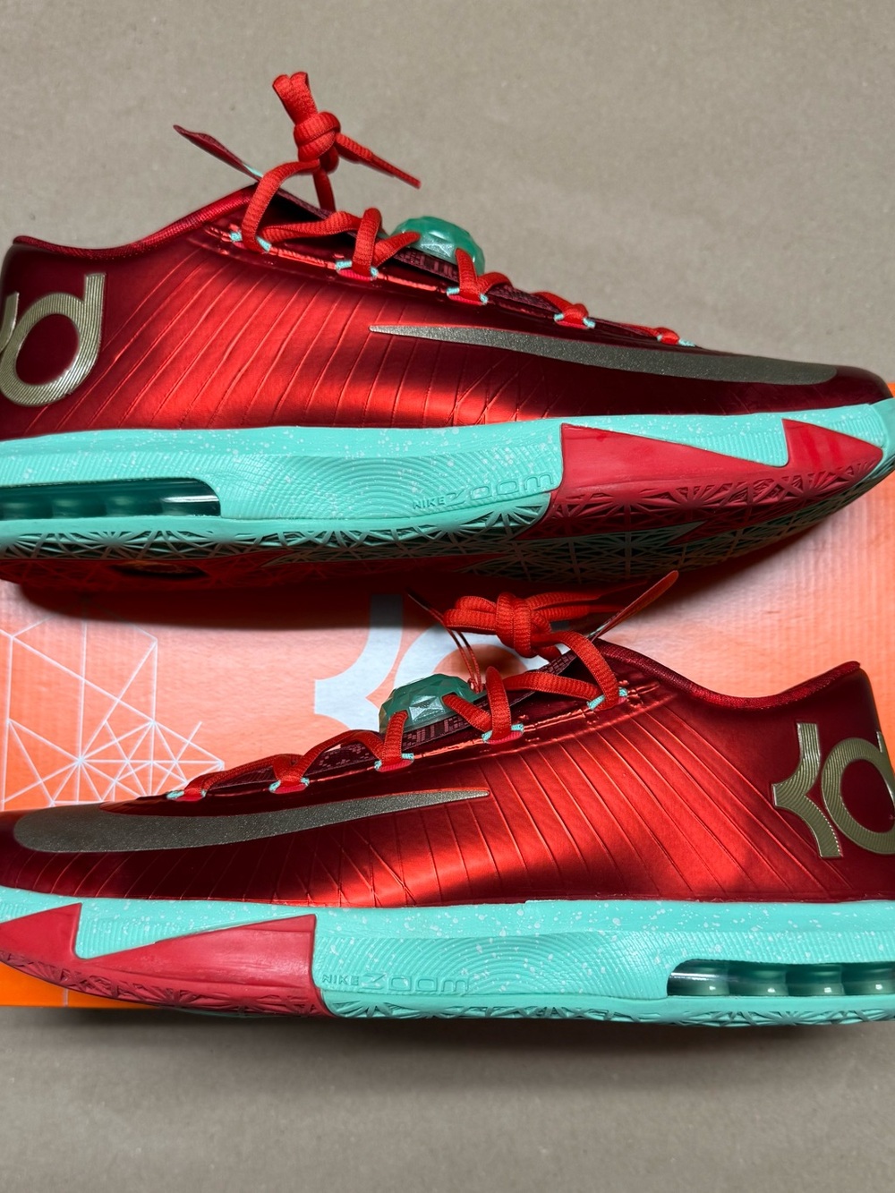 Nike KD 6 Christmas Kevin Durant Men’s size 14 Basketball shoes Rare!